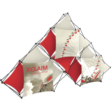 Load image into Gallery viewer, Xclaim 14ft 10 Quad Pyramid Fabric Popup Display Kit 02
